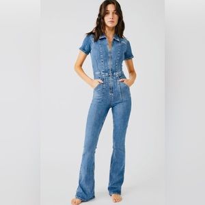 Free People Denim Jumpsuit